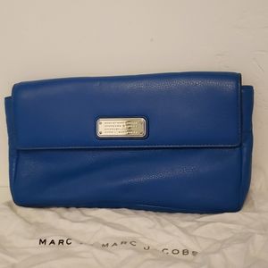 Marc by Marc Jacobs blue pebbled leather clutch